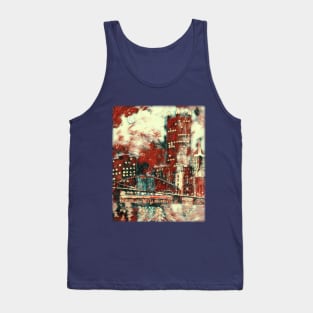 Pittsburgh Skyline / PPG / Smithfield Street Bridge original artwork by Tim Crowley Tank Top